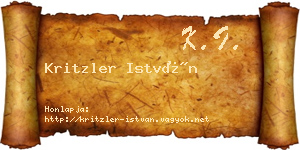 Kritzler István névjegykártya