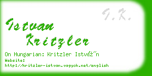 istvan kritzler business card